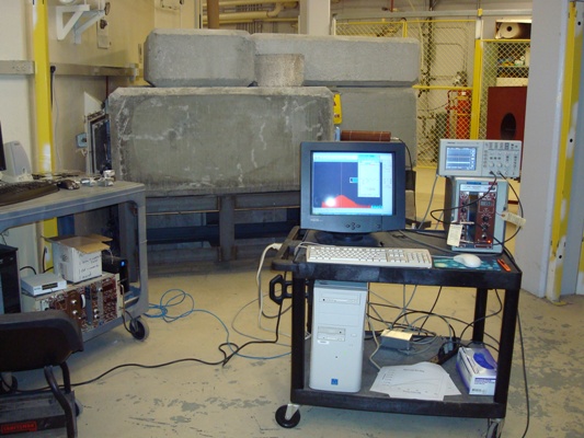 The neutron diffractometer is set in a radial port of the KSU TRIGA Mark II nuclear reactor. 