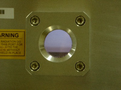 Argon plasma glow from the Oxford ICP-RIE.