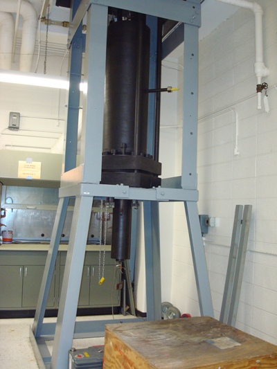 The commercial grade CdZnTe high pressure vertical Bridgman furnace.