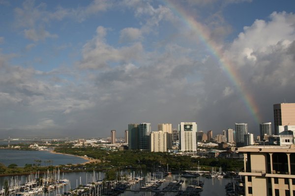 Overlooking beautiful Waikiki.