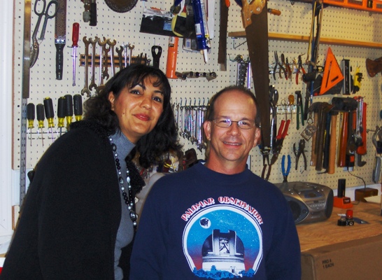 Faranak Kargar and Prof. McGregor in the work shop.