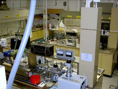 A view of room 15 Ward Hall looking from the clean room towards the lapping and polishing stations. 