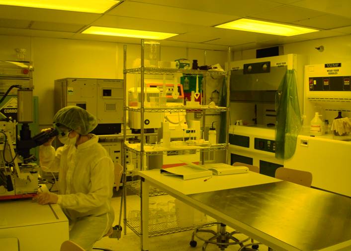 Inside the SMART Lab class 1000 clean room. 